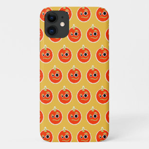 Cute pixled orange monster face  throw pillow iPhone 11 case