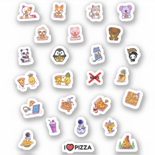Cute Pizza Astronaut Animal Pineapple Pack (Front)