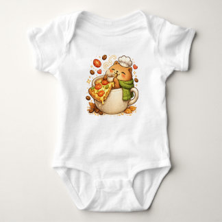 Cute Pizza Bear T-Shirt | Kawaii Fast Food Cartoon Baby Bodysuit