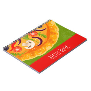 Cute pizza lover colourful food notebook
