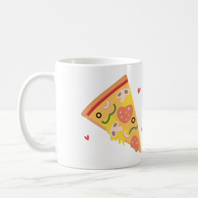 Cute Pizza of my Heart Pun Love Humour Coffee Mug (Left)