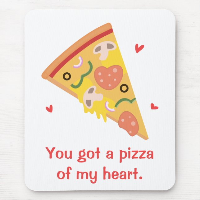 Cute Pizza of my Heart Pun Love Humour Mouse Pad (Front)