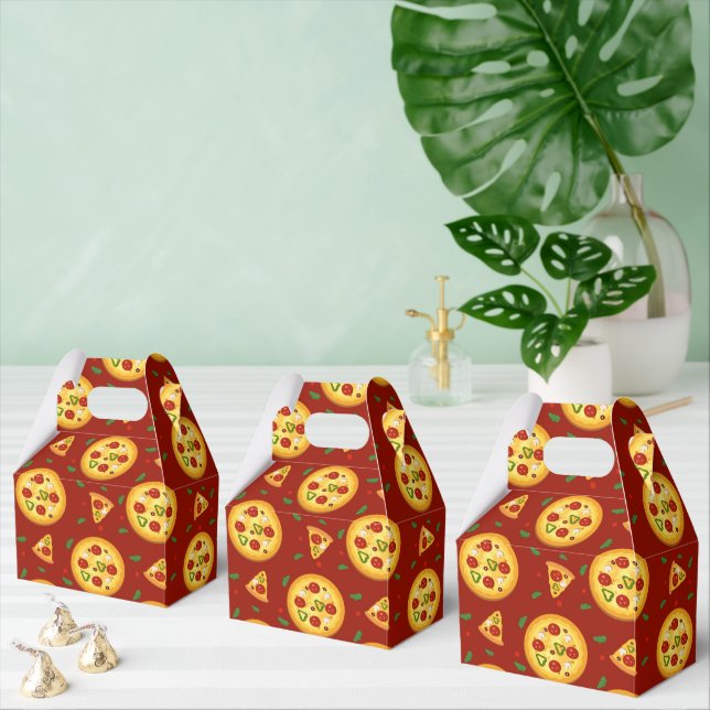 cute pizza party tiled pattern favor box (Multiple)