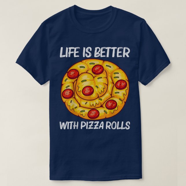 Cute Pizza Roll Design For Men Women Pizza Snack F T-Shirt (Design Front)