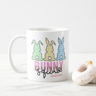 Cute Plaid Bunny Squad Rabbit Personalized Coffee Mug