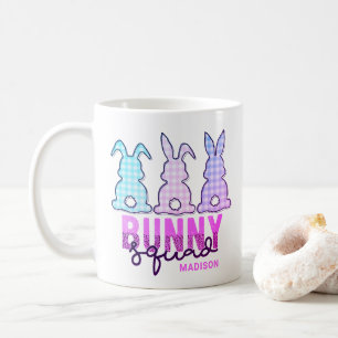 Cute Plaid Bunny Squad Rabbit Personalized Coffee Mug