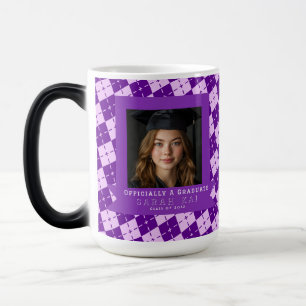 Cute Plaid Print Grandaughter Graduation Magic Mug