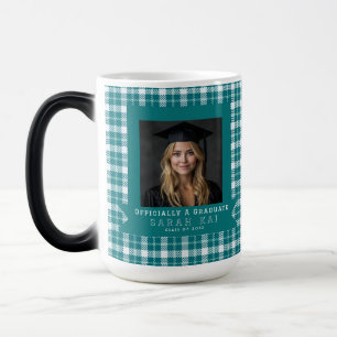 Cute Plaid Print Mom Graduation Gift Magic Mug