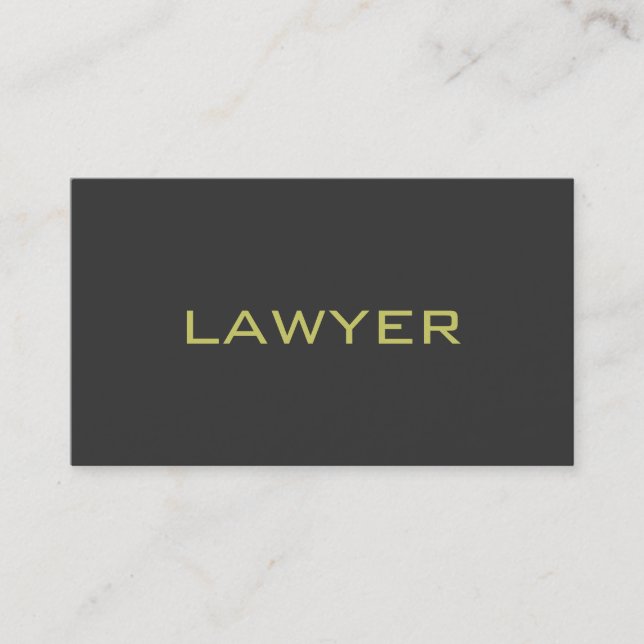 Cute Plain Grey Attorney at Law Business Card (Front)
