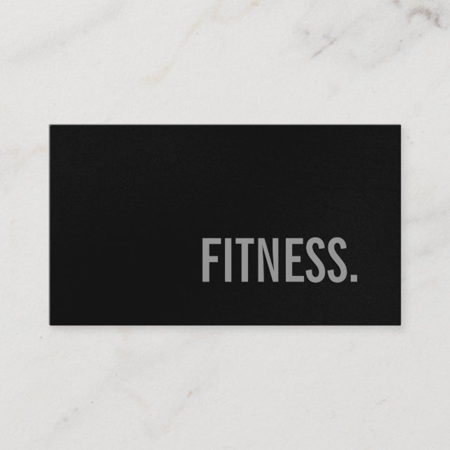 Cute Plain Grey Black Fitness Business Card (Front)