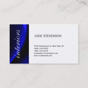Cute Plain White Interior Designer Business Card