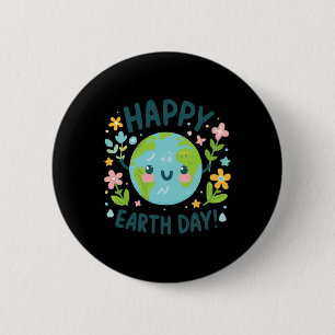 Cute Planet Earth Day Birthday Happy Earth Day  2 Inch Round Button