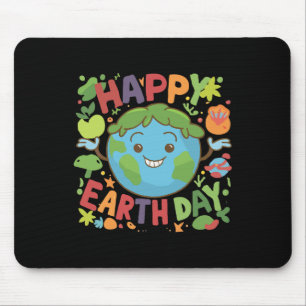 Cute Planet Earth Saying Happy Earth Day Mouse Pad