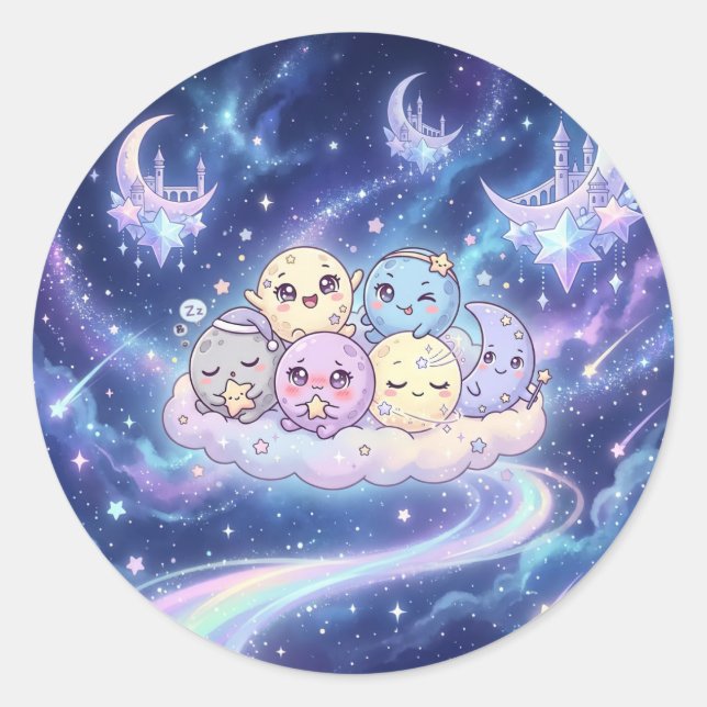 Cute Planet Friends Sticker (Front)