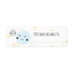 Cute Planet Moon & Stars Ce Livre Appartient À