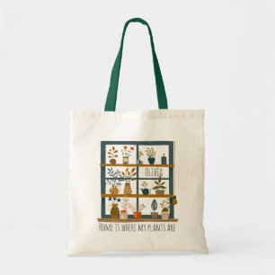 Cute Plant Lady Watercolor Potted Plants Name Tote Bag