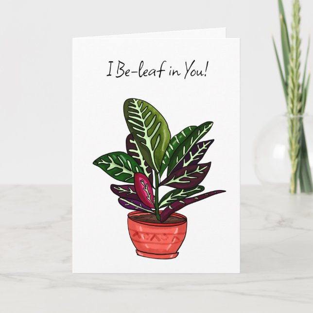Cute Plant Pun Friendship Encouragment Card (Front)