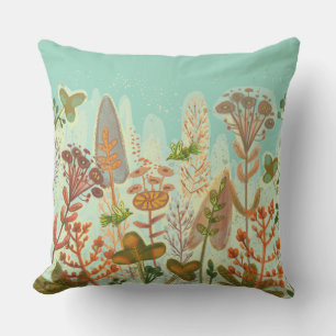 cute plants throw pillow