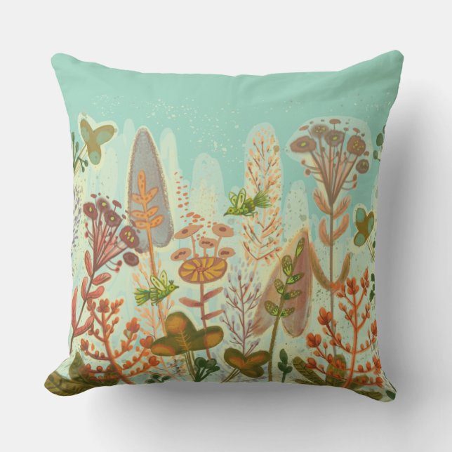 cute plants throw pillow (Front)
