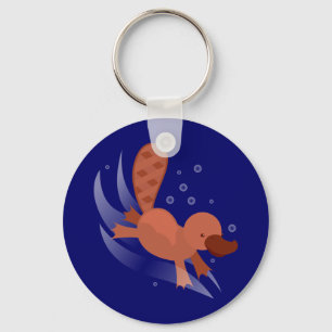 cute Platypus diving Keychain