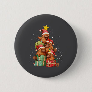 Cute Platypus Le Christmas Tree Xmas Hat  2 Inch Round Button
