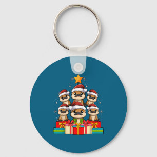 Cute Platypus Le Christmas Tree Xmas Hat  Keychain