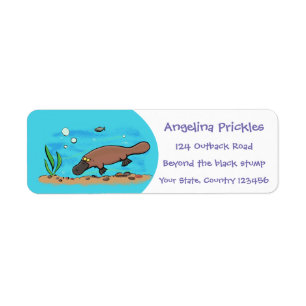 Cute platypus swimming cartoon