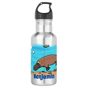 Cute platypus swimming cartoon 532 ml water bottle