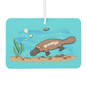 Cute platypus swimming cartoon air freshener