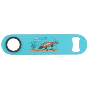 Cute platypus swimming cartoon bar key