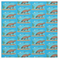 Cute platypus swimming cartoon