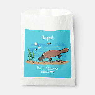 Cute platypus swimming cartoon favour bag