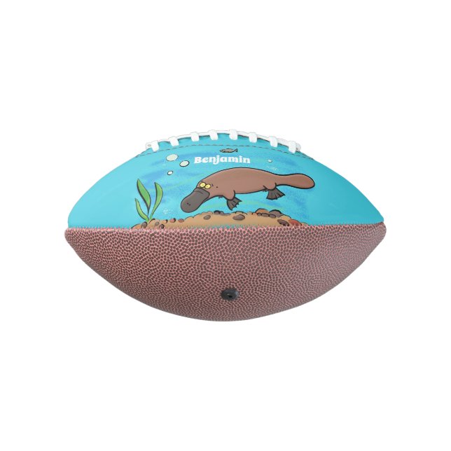 Cute platypus swimming cartoon football (Rotated 270)