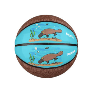 Cute platypus swimming cartoon mini basketball