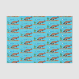 Cute platypus swimming cartoon tissue paper