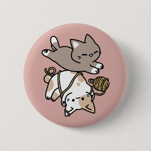 Cute Playful Cats Design – Fun Paws and Play Art 2 Inch Round Button