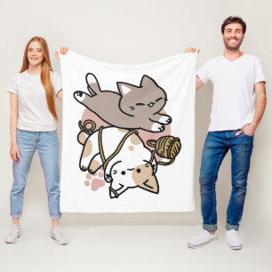 Cute Playful Cats Design – Fun Paws and Play Art Fleece Blanket