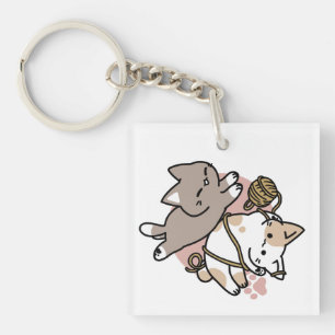 Cute Playful Cats Design – Fun Paws and Play Art Keychain