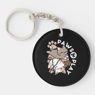 Cute Playful Cats Design – Fun Paws and Play Art Keychain