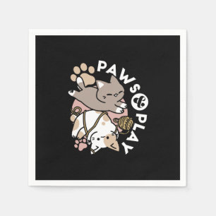 Cute Playful Cats Design – Fun Paws and Play Art Napkin