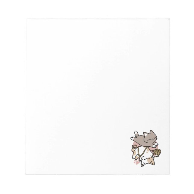 Cute Playful Cats Design – Fun Paws and Play Art Notepad (Front)