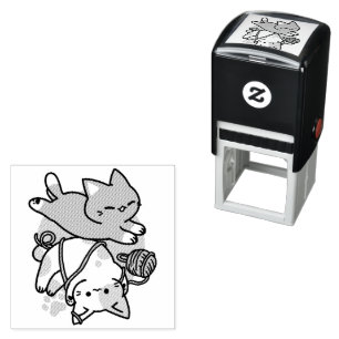 Cute Playful Cats Design – Fun Paws and Play Art Self-inking Stamp