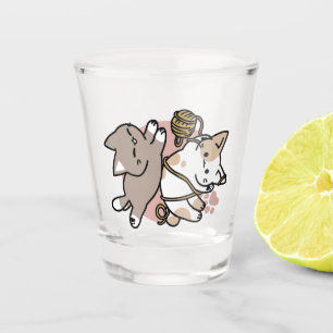 Cute Playful Cats Design – Fun Paws and Play Art Shot Glass