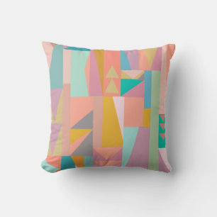 Cute Playful Colour Modern Geometric Shapes Patter Throw Pillow