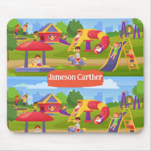 Cute Playful Colourful Kids' Playground Mouse Pad