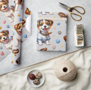 Cute Playful Puppies Dog Lover Birthday Wrapping Paper