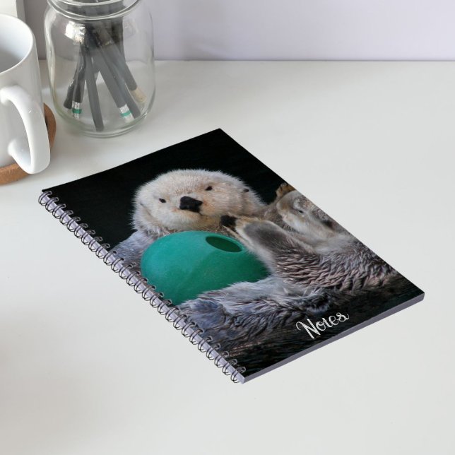 Cute Playful Sea Otters Notebook (In Situ)
