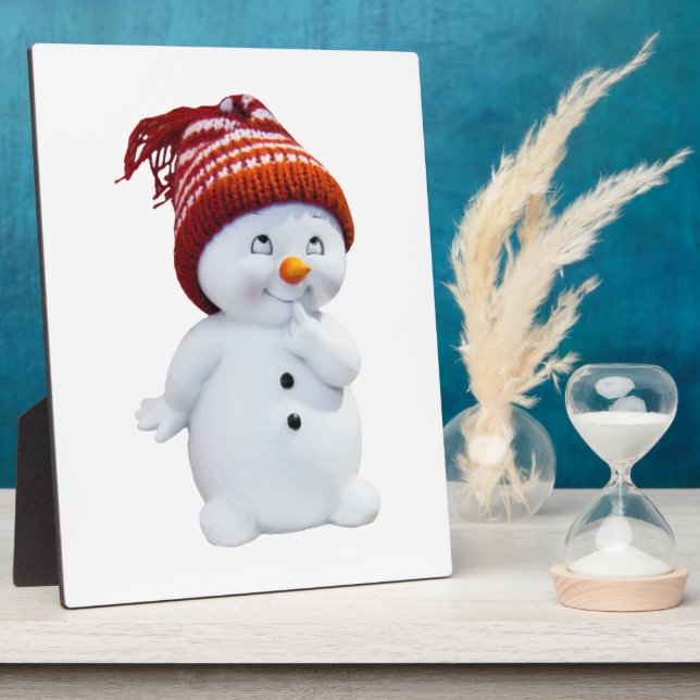 CUTE PLAYFUL SNOWMAN PLAQUE (Side)