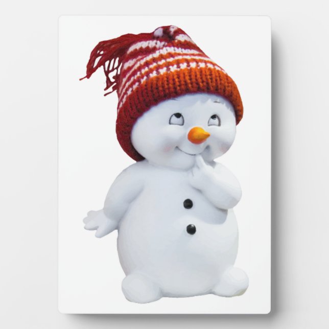 CUTE PLAYFUL SNOWMAN PLAQUE (Front)