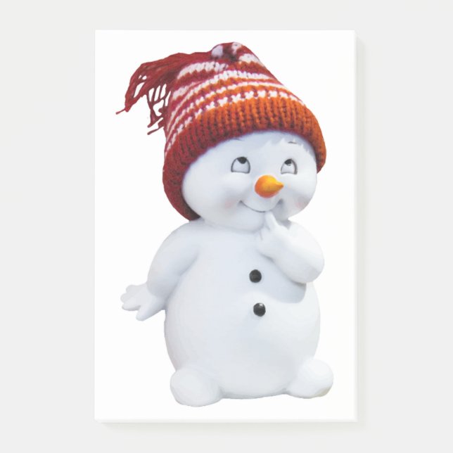 CUTE PLAYFUL SNOWMAN POST-IT NOTES (Front)